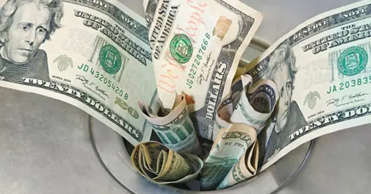 money down drain